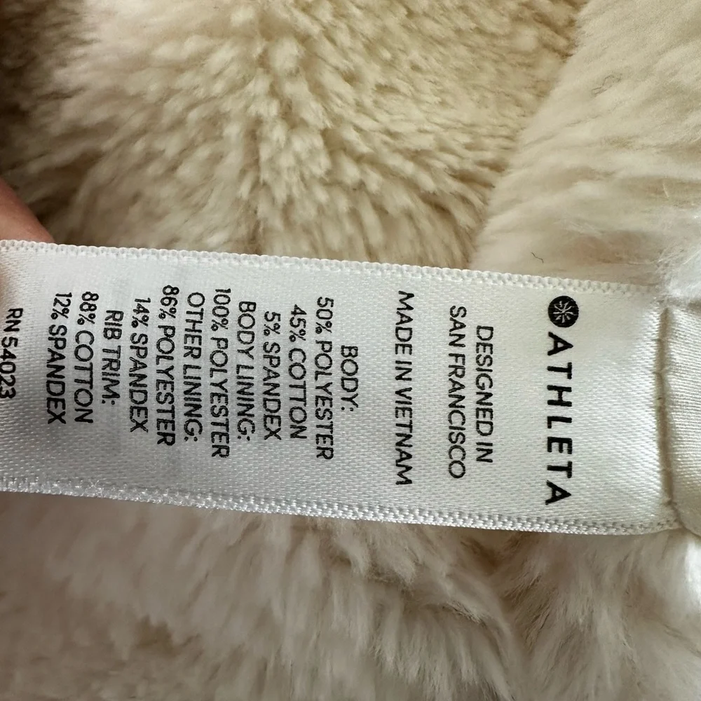 Darling Athleta Ivory Faux‎ Fur Lined Hooded Jacket  Polyester Size Small, Coat - Picture 5 of 8